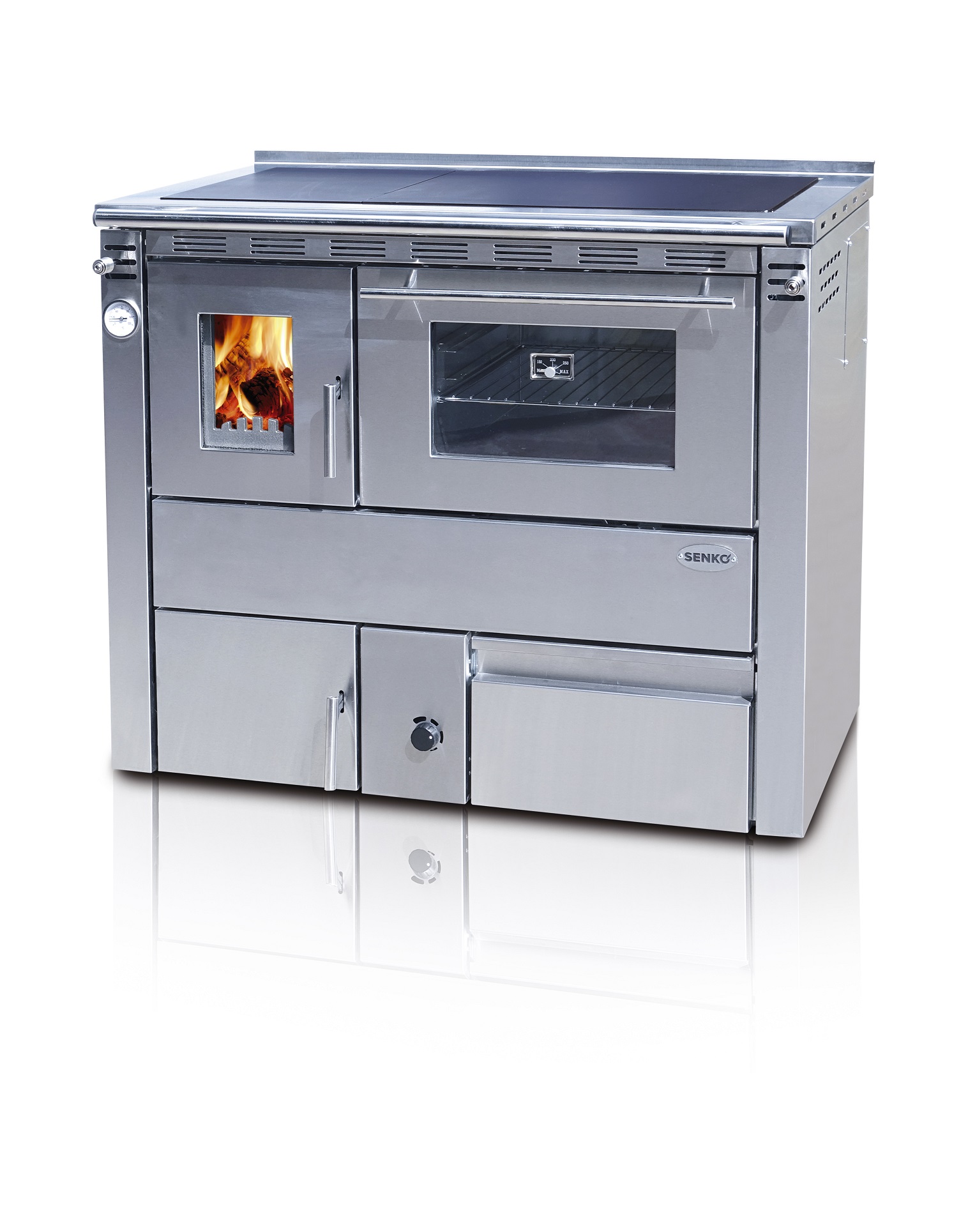 kvalitný teplovodný sporák moderný kvalitný teplovodný sporák na tuhé palivo drevo